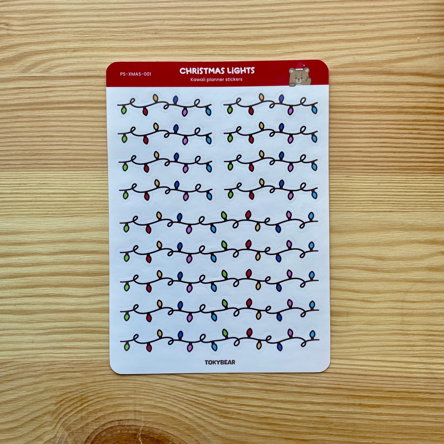 A6 Planner Sticker Sheet - Christmas Lights | A Cosy Christmas