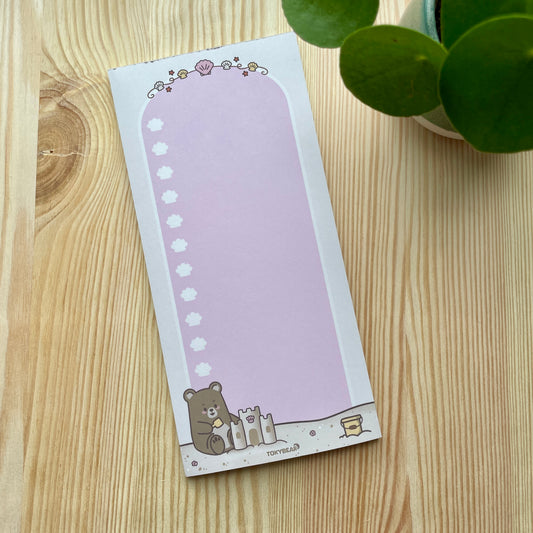 Checklist Notepad - Bear Building Sandcastle | Bears At The Beach