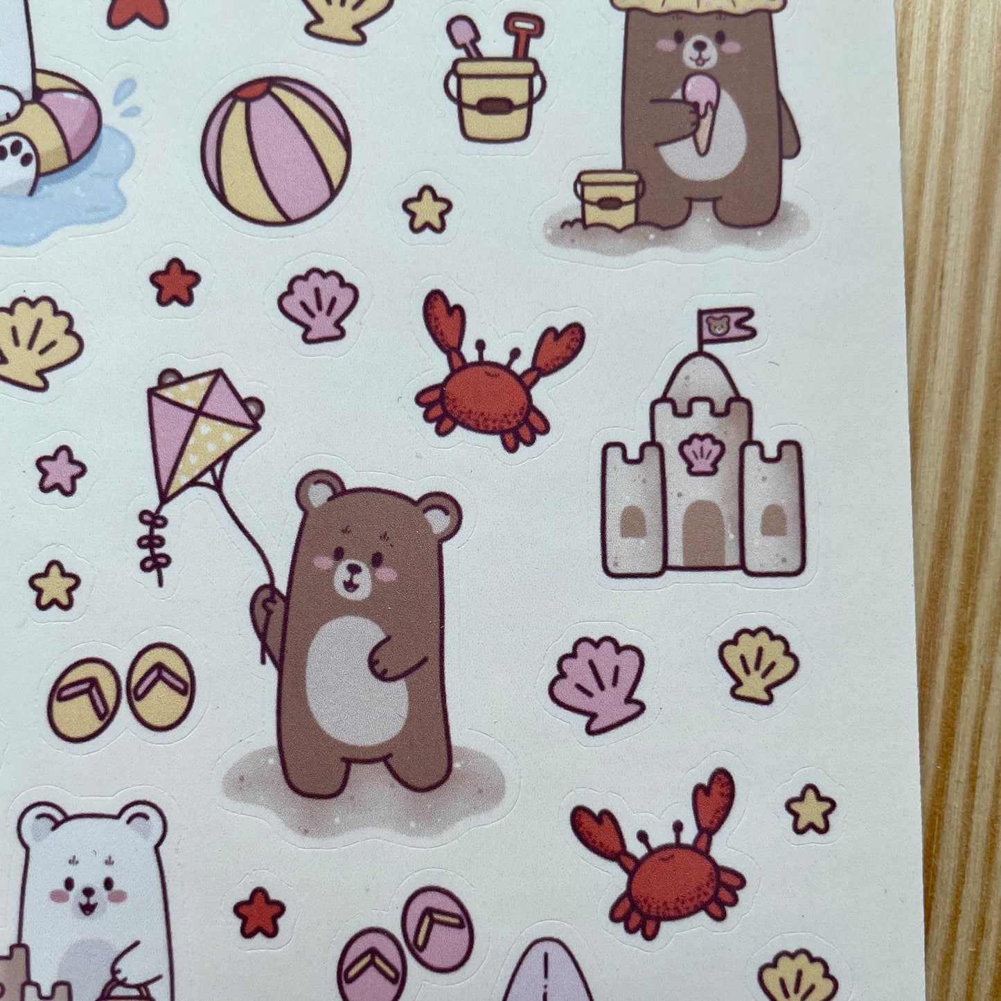Planner Sticker Sheet – A Sunny Beach Day | Bears At The Beach