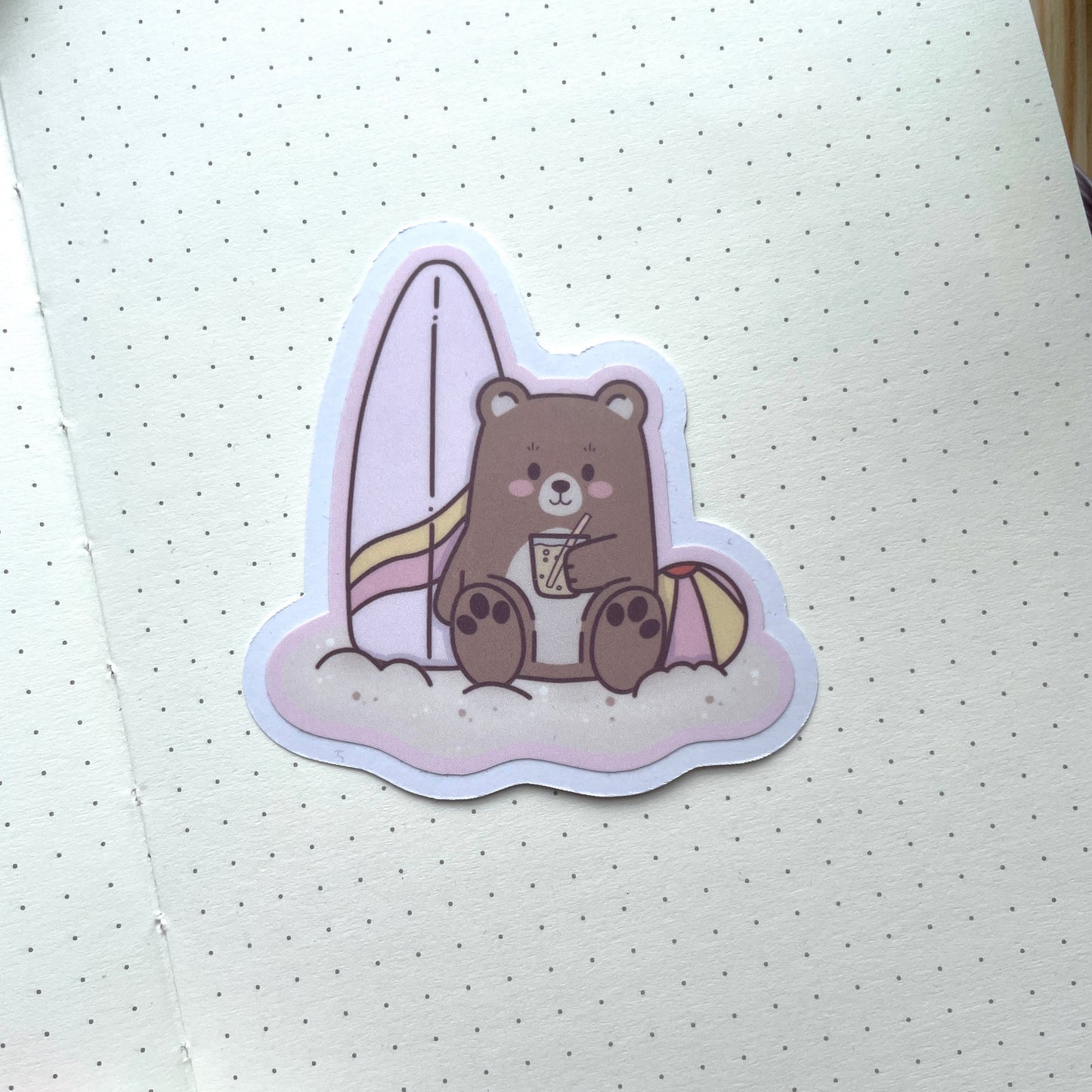 Vinyl Sticker - Bear With Surfboard | Bears At The Beach