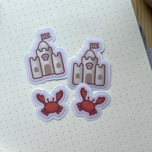 Sticker Pack - Sandcastle and Crab | Bears At The Beach