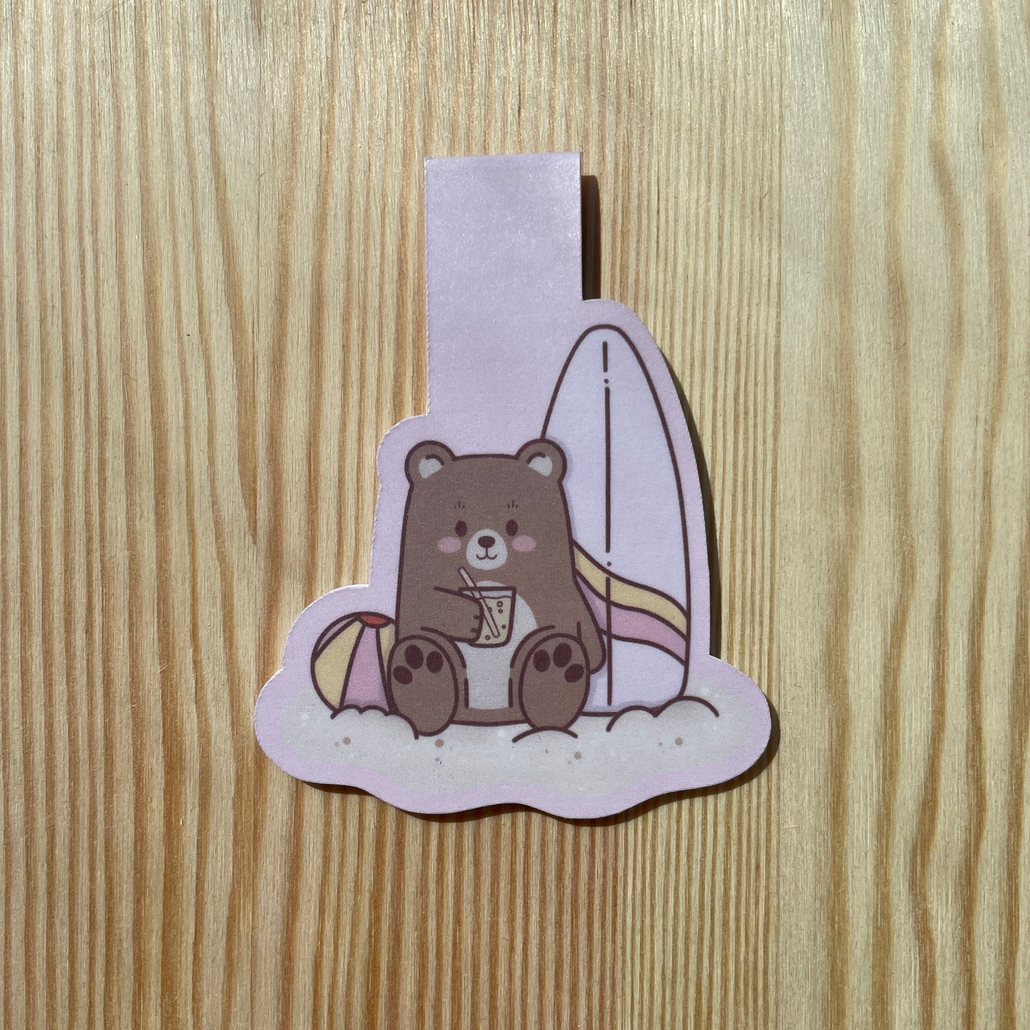 Magnetic Bookmark - Bear With Surfboard | Bears At The Beach