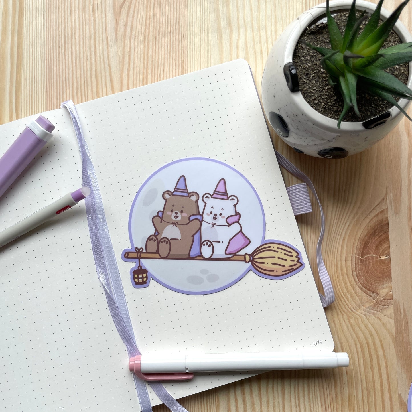 Magnet - Bears Flying On Broom | Witchy Bears
