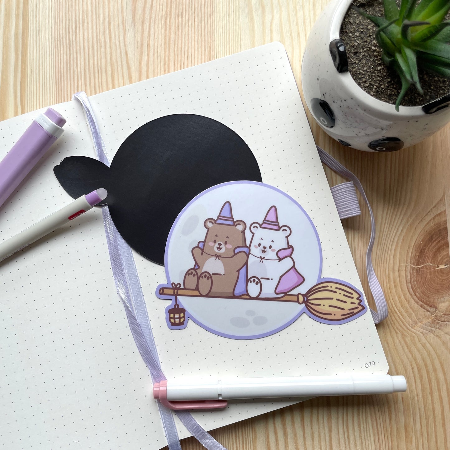 Magnet - Bears Flying On Broom | Witchy Bears