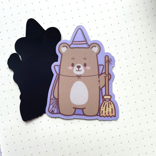 Magnet - Bear With Broom | Witchy Bears