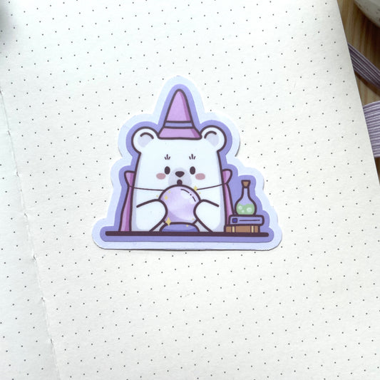 Vinyl Sticker - Bear Gazing Into Crystal Ball | Witchy Bears