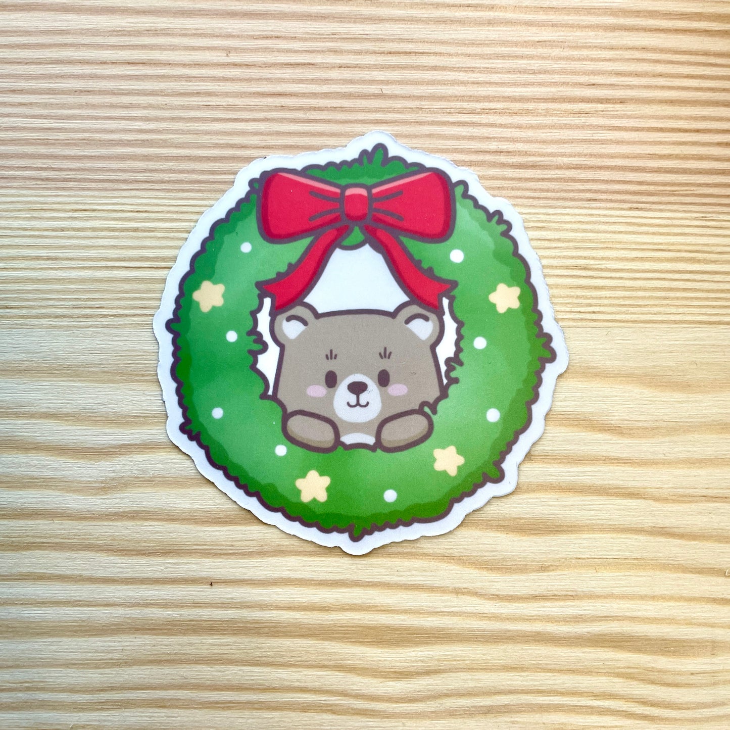 Magnet - Cute Bear In Wreath | A Cosy Christmas