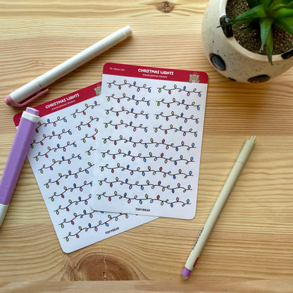 A6 Planner Sticker Sheet - Christmas Lights | A Cosy Christmas
