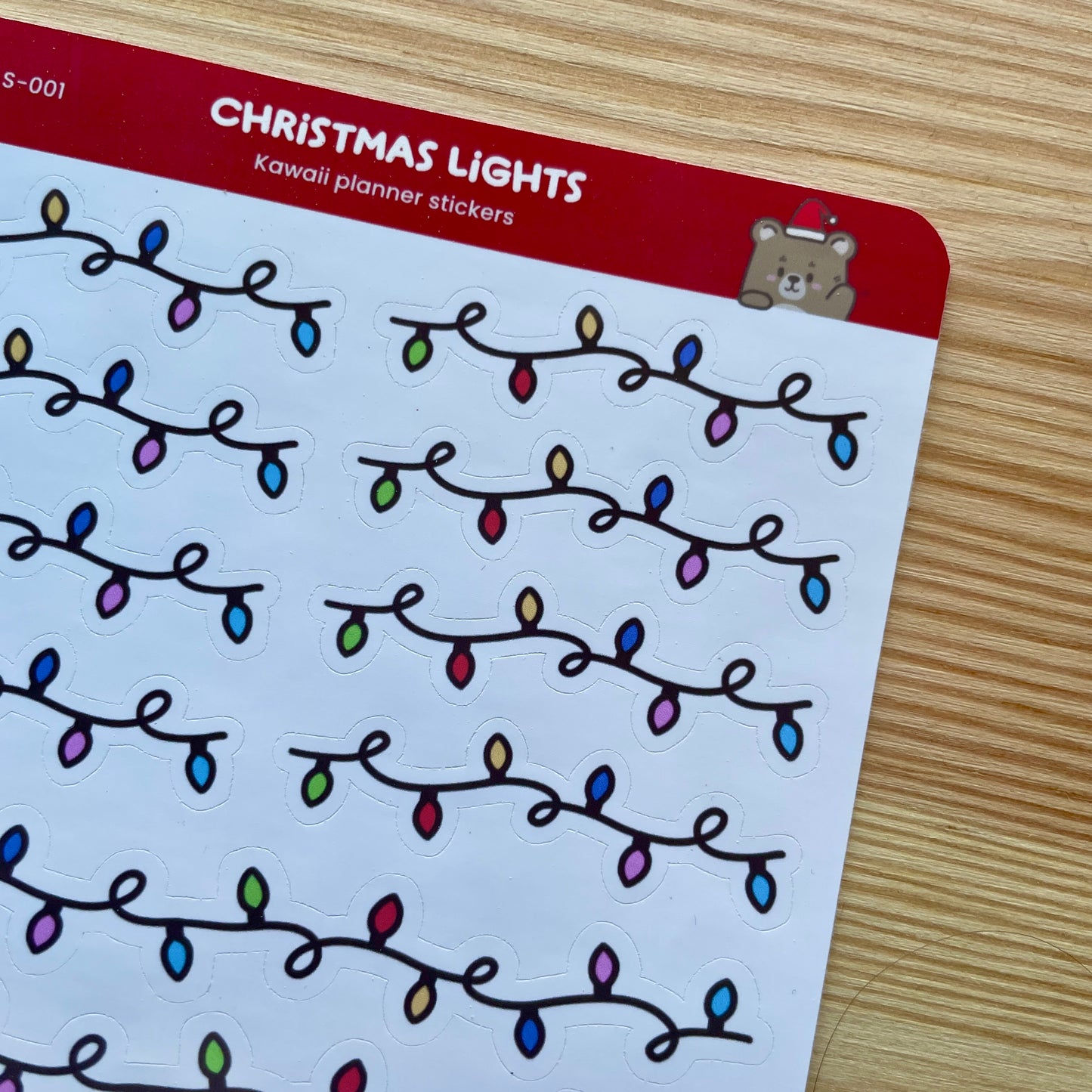 A6 Planner Sticker Sheet - Christmas Lights | A Cosy Christmas