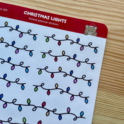 A6 Planner Sticker Sheet - Christmas Lights | A Cosy Christmas