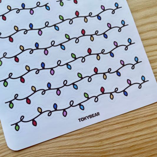 A6 Planner Sticker Sheet - Christmas Lights | A Cosy Christmas