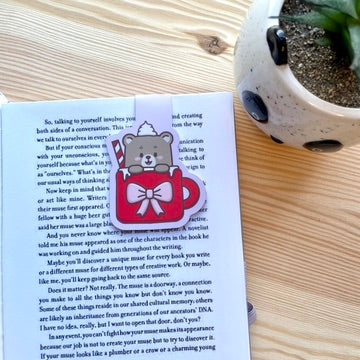 Magnetic Bookmark - Cosy Bear In Mug | A Cosy Christmas