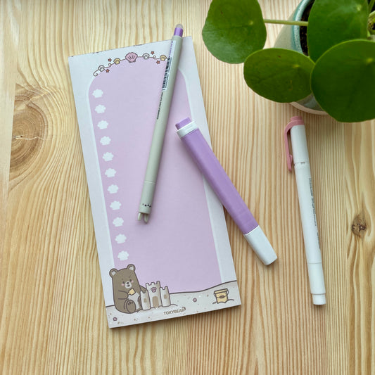 Checklist Notepad - Bear Building Sandcastle | Bears At The Beach