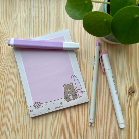Small Notepad - Bear With Surfboard | Bears At The Beach