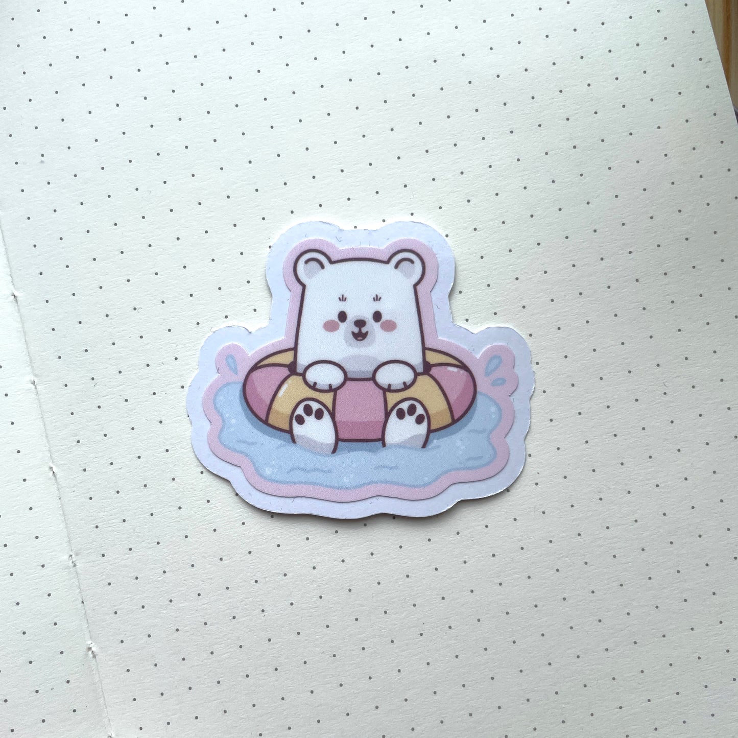 Vinyl Sticker - Bear Swimming With Floaty | Bears At The Beach