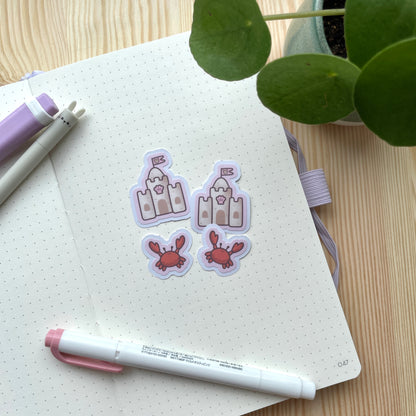 Sticker Pack - Sandcastle and Crab | Bears At The Beach