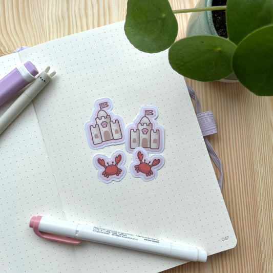Sticker Pack - Sandcastle and Crab | Bears At The Beach