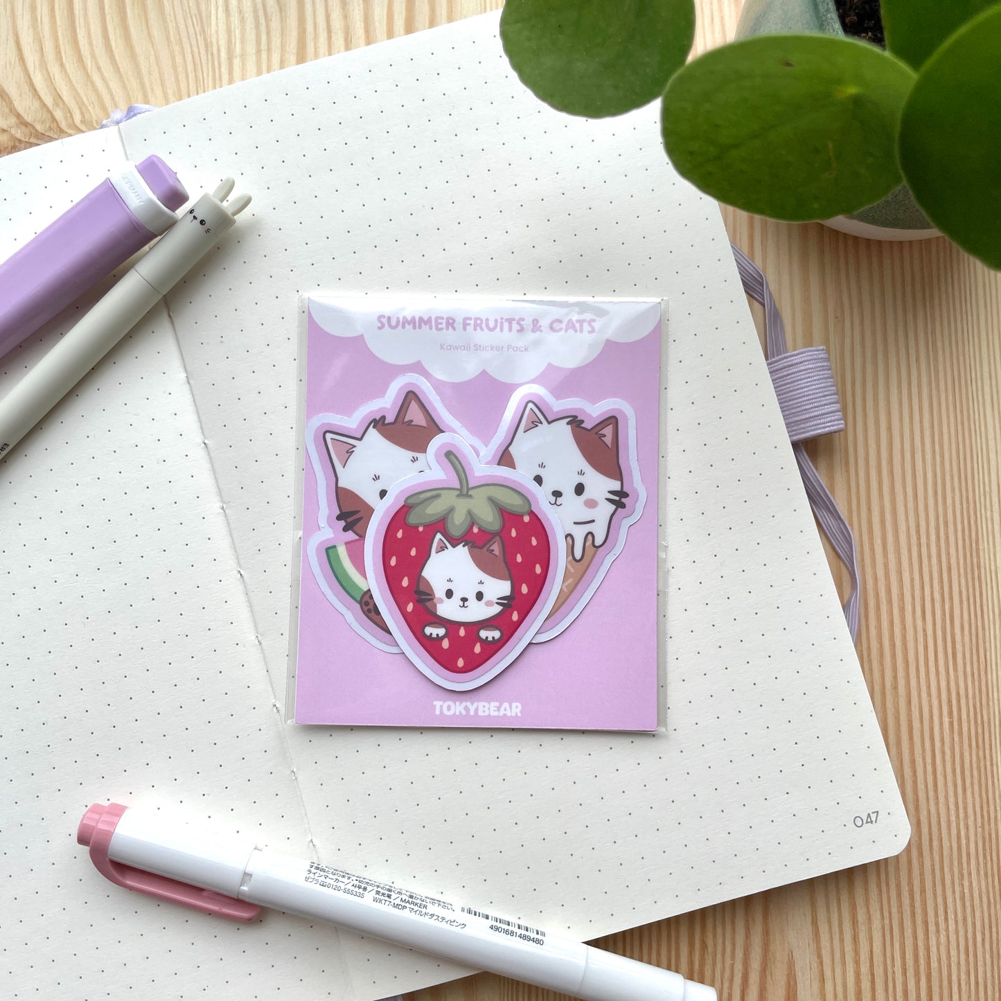 Sticker Pack - Summer Fruits & Cats