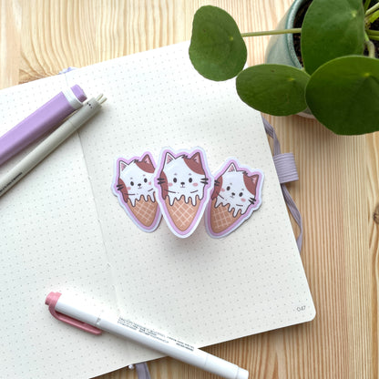 Vinyl Sticker - Ice Cream Cat