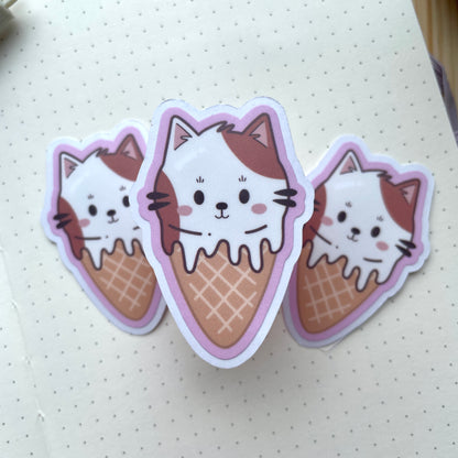 Vinyl Sticker - Ice Cream Cat
