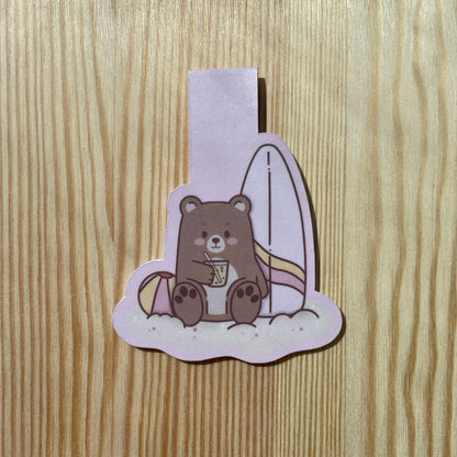 Magnetic Bookmark - Bear With Surfboard | Bears At The Beach