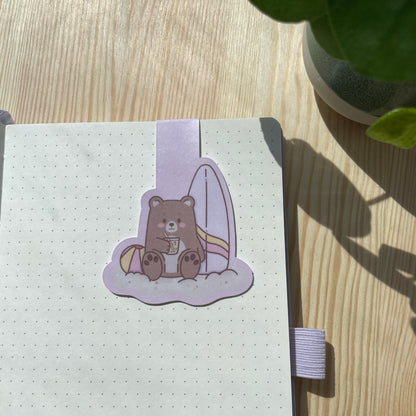 Magnetic Bookmark - Bear With Surfboard | Bears At The Beach