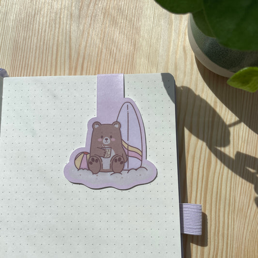 Magnetic Bookmark - Bear With Surfboard | Bears At The Beach