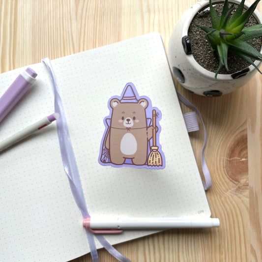 Magnet - Bear With Broom | Witchy Bears