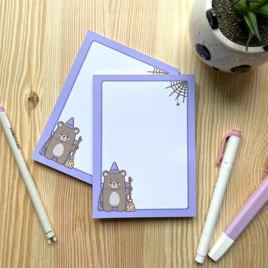 Notepad A6 - Bear With Broom | Witchy Bears
